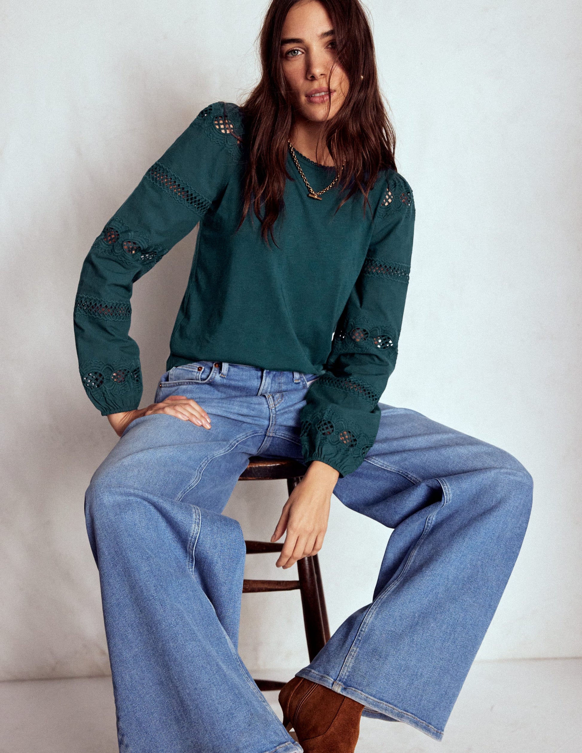 Millie Oberteil aus Spitzenmix-Mitternachtsblaugrün-5