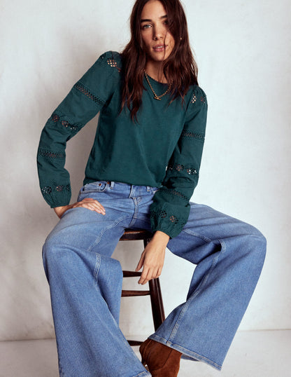 Millie Oberteil aus Spitzenmix-Mitternachtsblaugrün-5