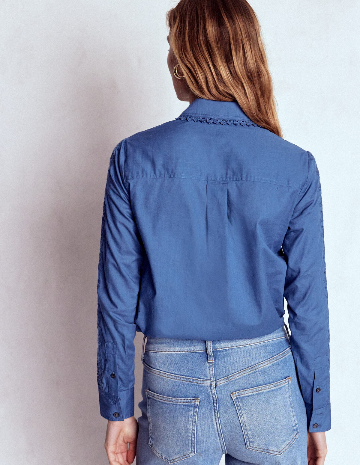 Sienna Hemd mit Lochstickerei-Denim-Blau - Image 3