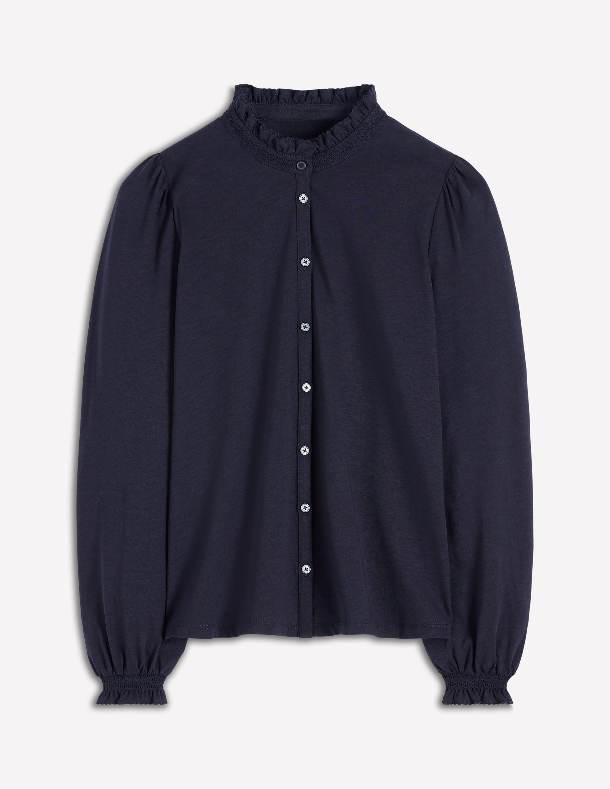 Effie Hemd mit gesmokten Details-Marineblau-5