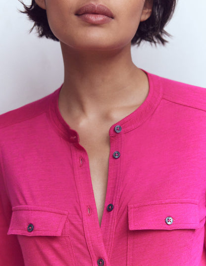 Hemd mit Steppnähten und Brusttasche-Granatapfel-2
