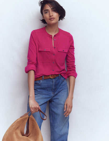 Hemd mit Steppnähten und Brusttasche-Granatapfel-4