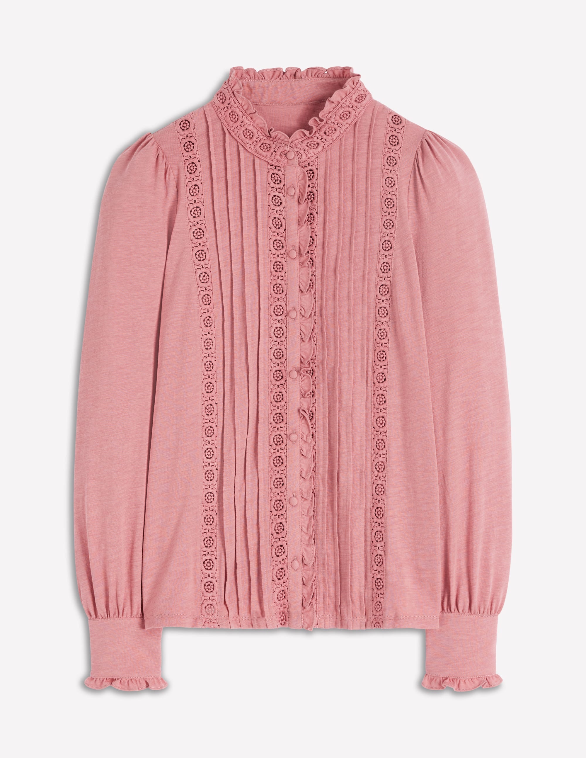 Jerseyhemd mit Spitzendetail-Vintagerosa - Image 6
