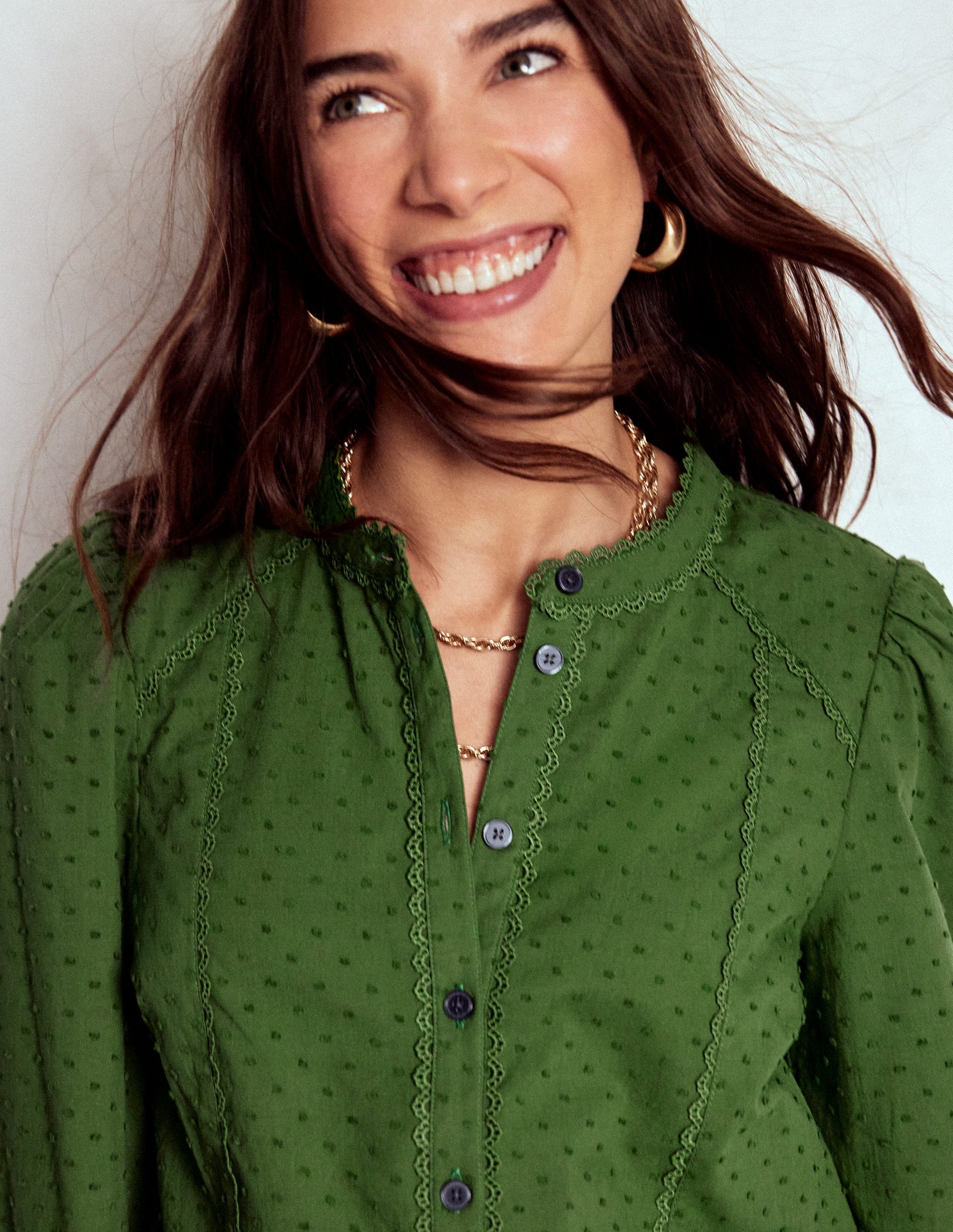 Top Rhea en plumetis de coton-Vert promenade-2