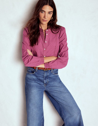 Rhea Oberteil aus Baumwoll-Dobby-Violette Zwetschge-1