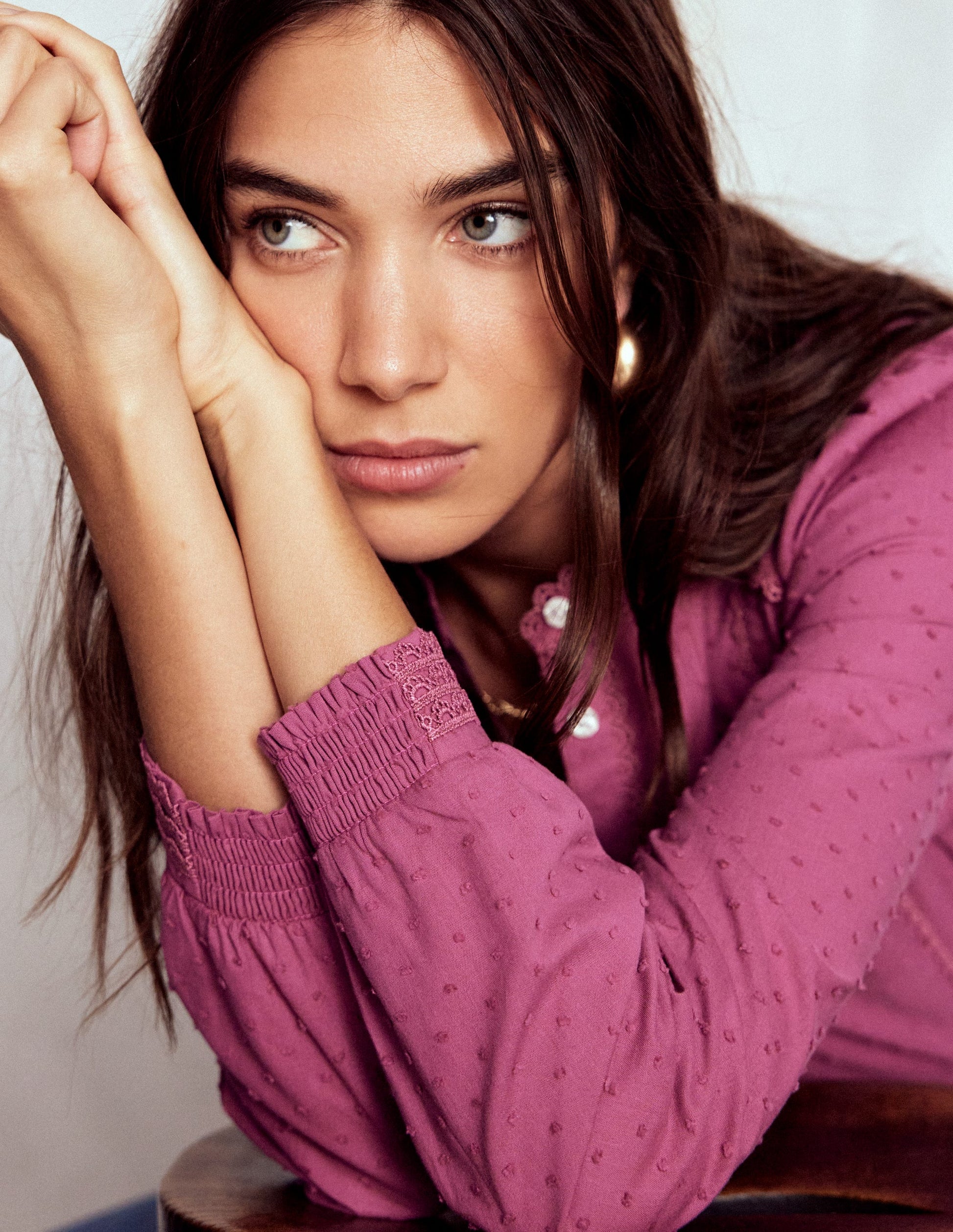 Rhea Oberteil aus Baumwoll-Dobby-Violette Zwetschge-2