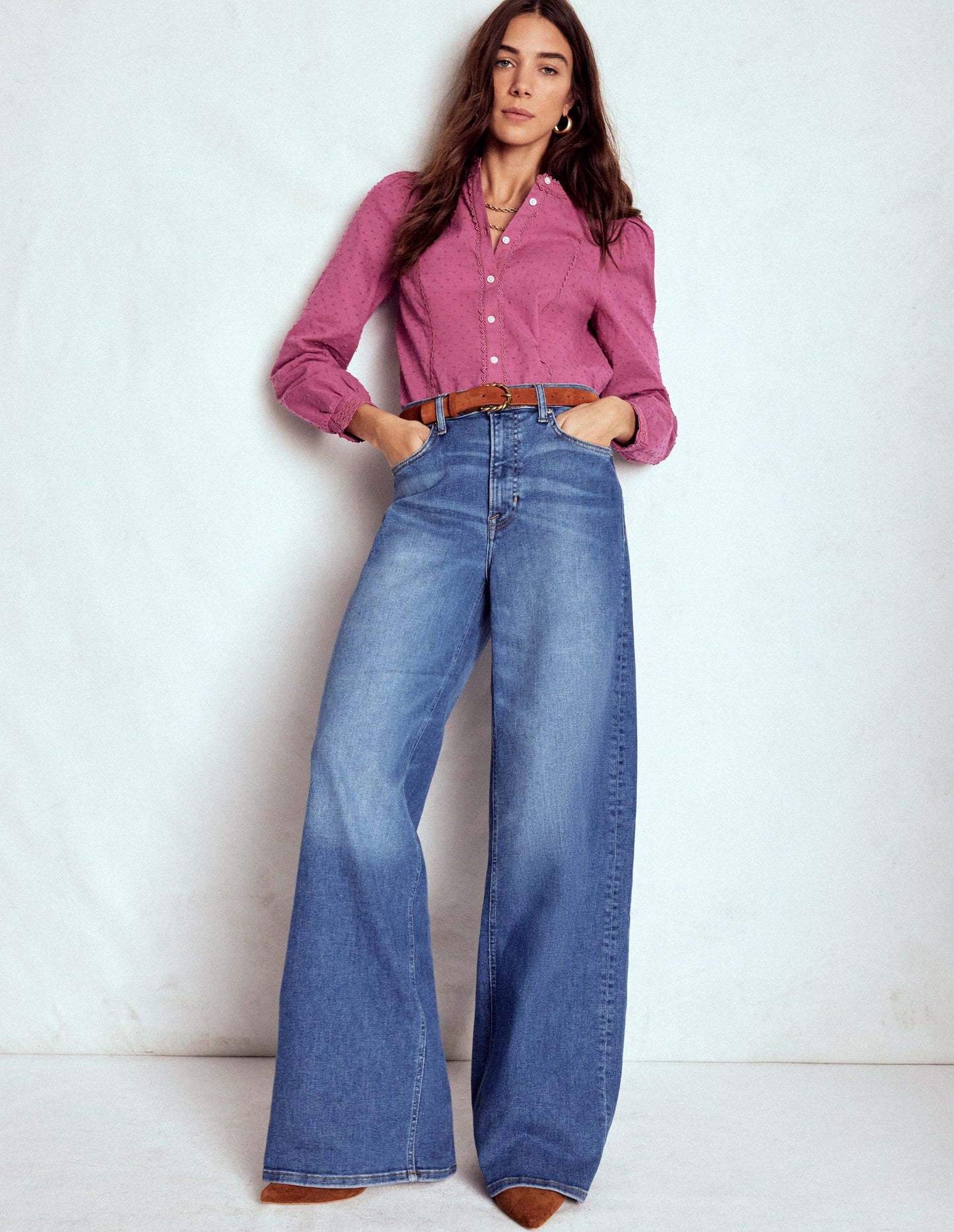 Rhea Oberteil aus Baumwoll-Dobby-Violette Zwetschge