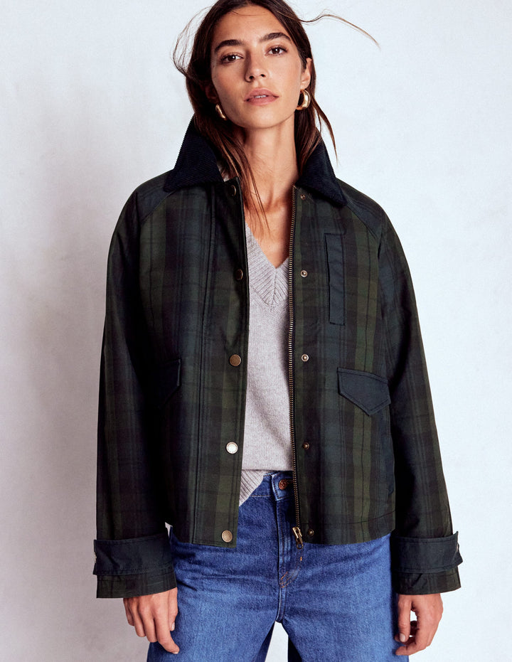 GEWACHSTE RAGLAN-JACKE-Blackwatch