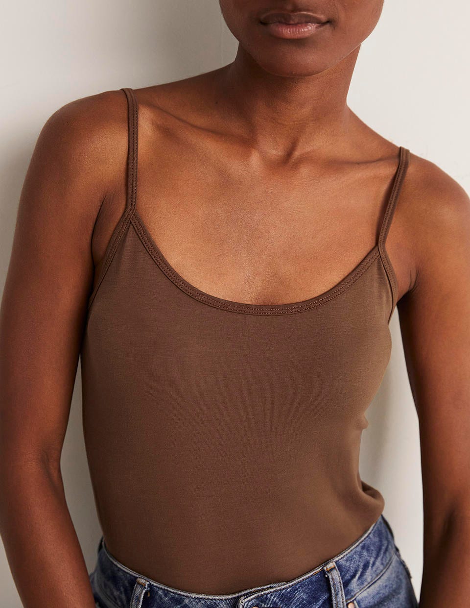 Schlichtes Camisole-Oberteil-Braun - Image 2