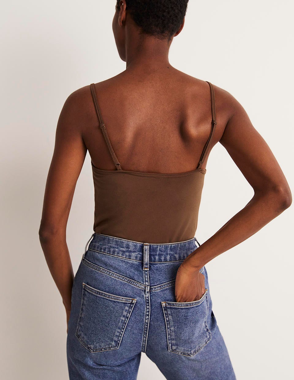 Schlichtes Camisole-Oberteil-Braun - Image 3