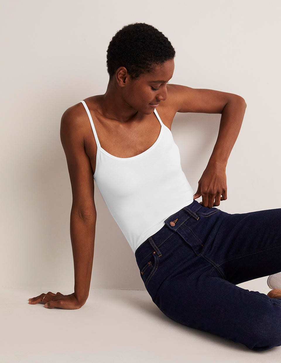 Schlichtes Camisole-Oberteil-Weiß - Image 1