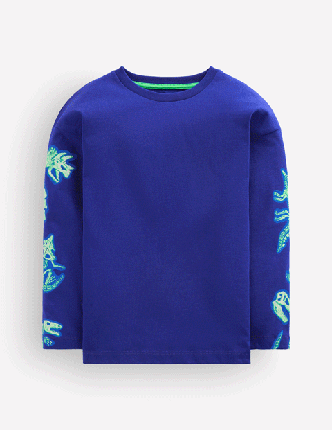 Langarmshirt mit im Dunkeln leuchtender Grafik vorn und hinten