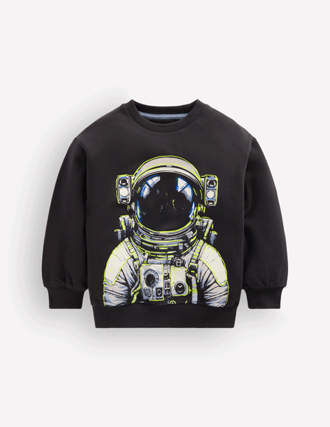 Im Dunkeln leuchtendes, bedrucktes Sweatshirt