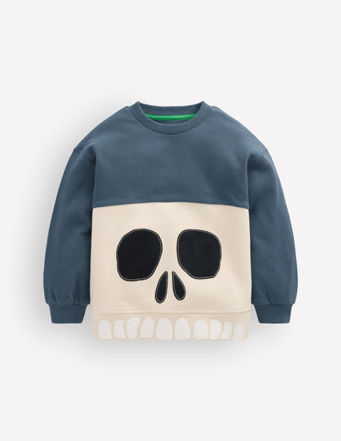 Sweatshirt mit im Dunkeln leuchtender Applikation