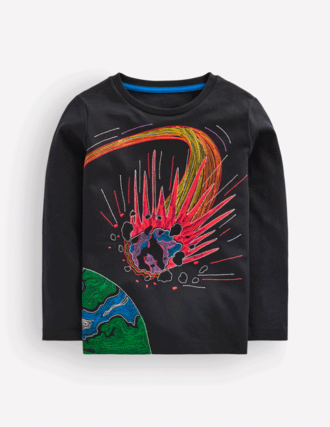 Im Dunkeln leuchtendes T-Shirt mit Superstitch