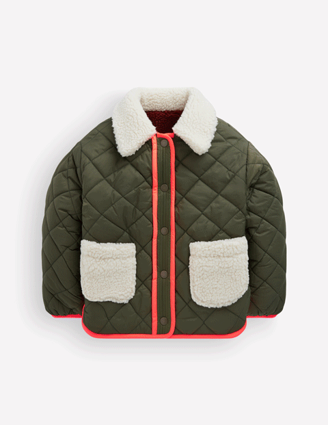 Wendbare Steppjacke mit Teddyfell