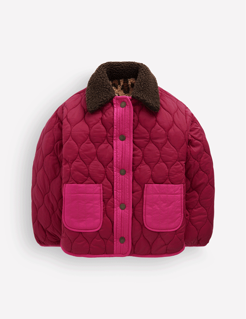 Wendbare Steppjacke mit Teddyfell