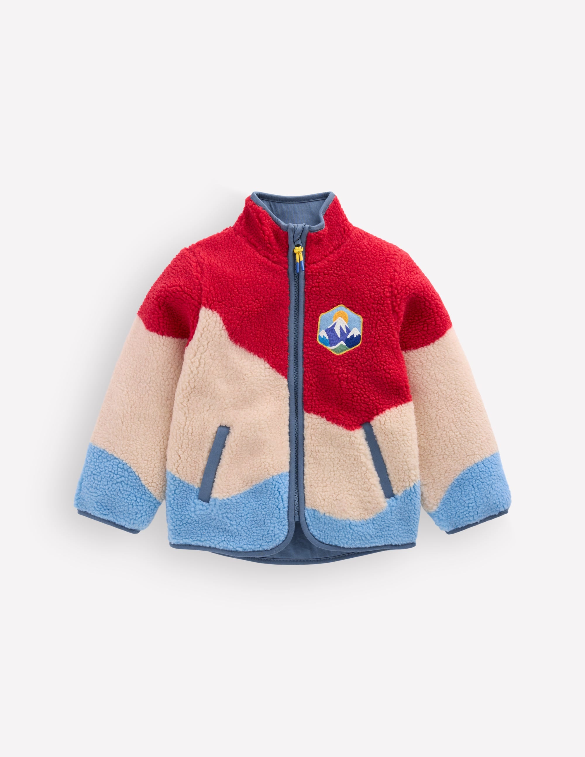 Kuschelige Teddyfell-Jacke-Blockfarben - Image 2