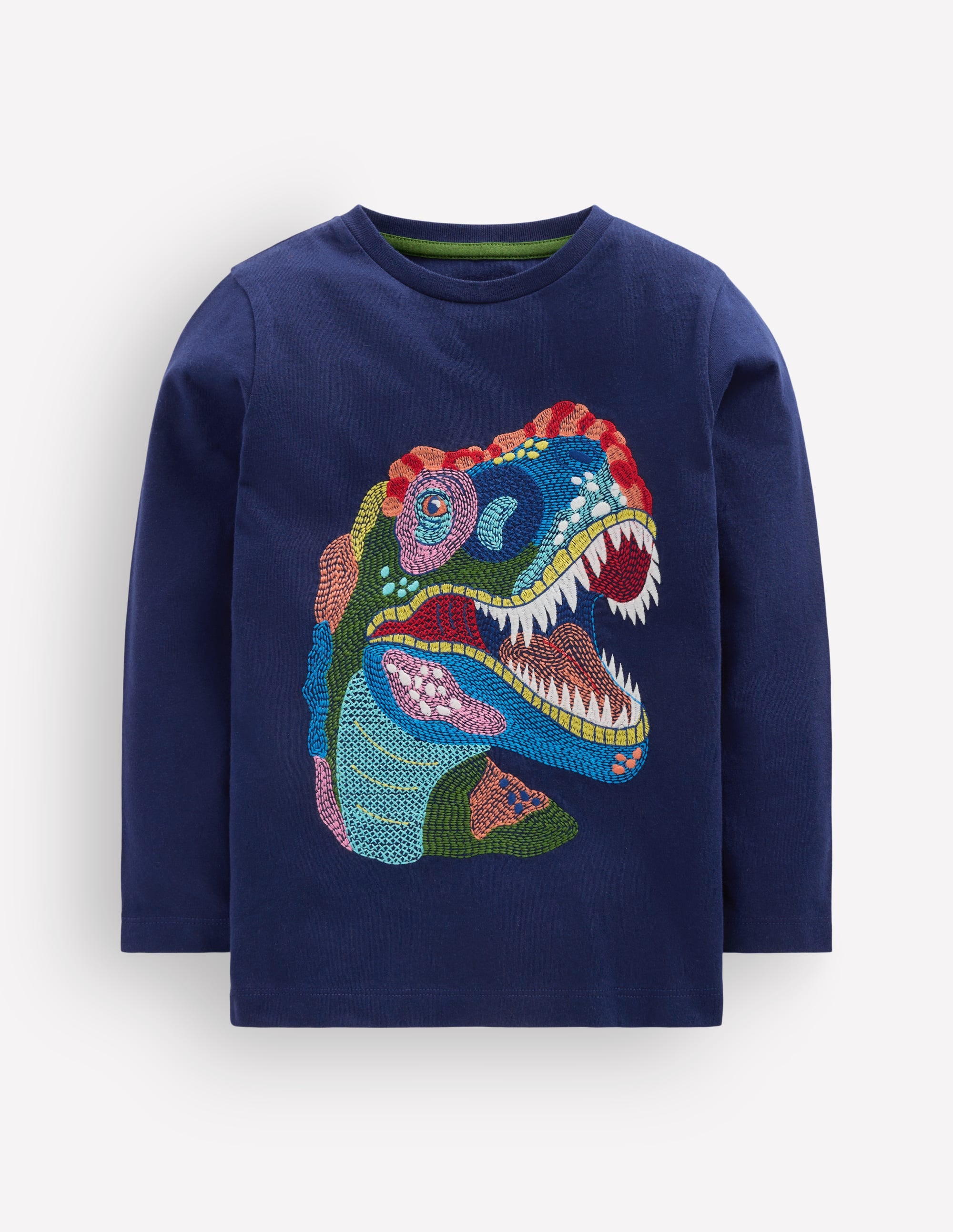 Superstitch Long Sleeve Top-College Navy Dinosaur - Image 1