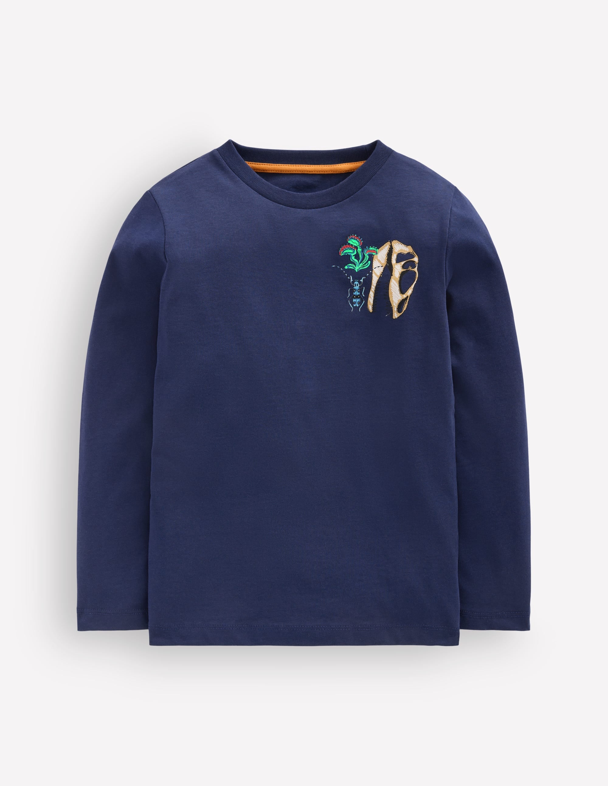 Front & Back Printed T-shirt-College Navy Random Things - Image 1