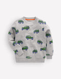 Bedrucktes Sweatshirt für den Alltag-Grau Meliert Jeep