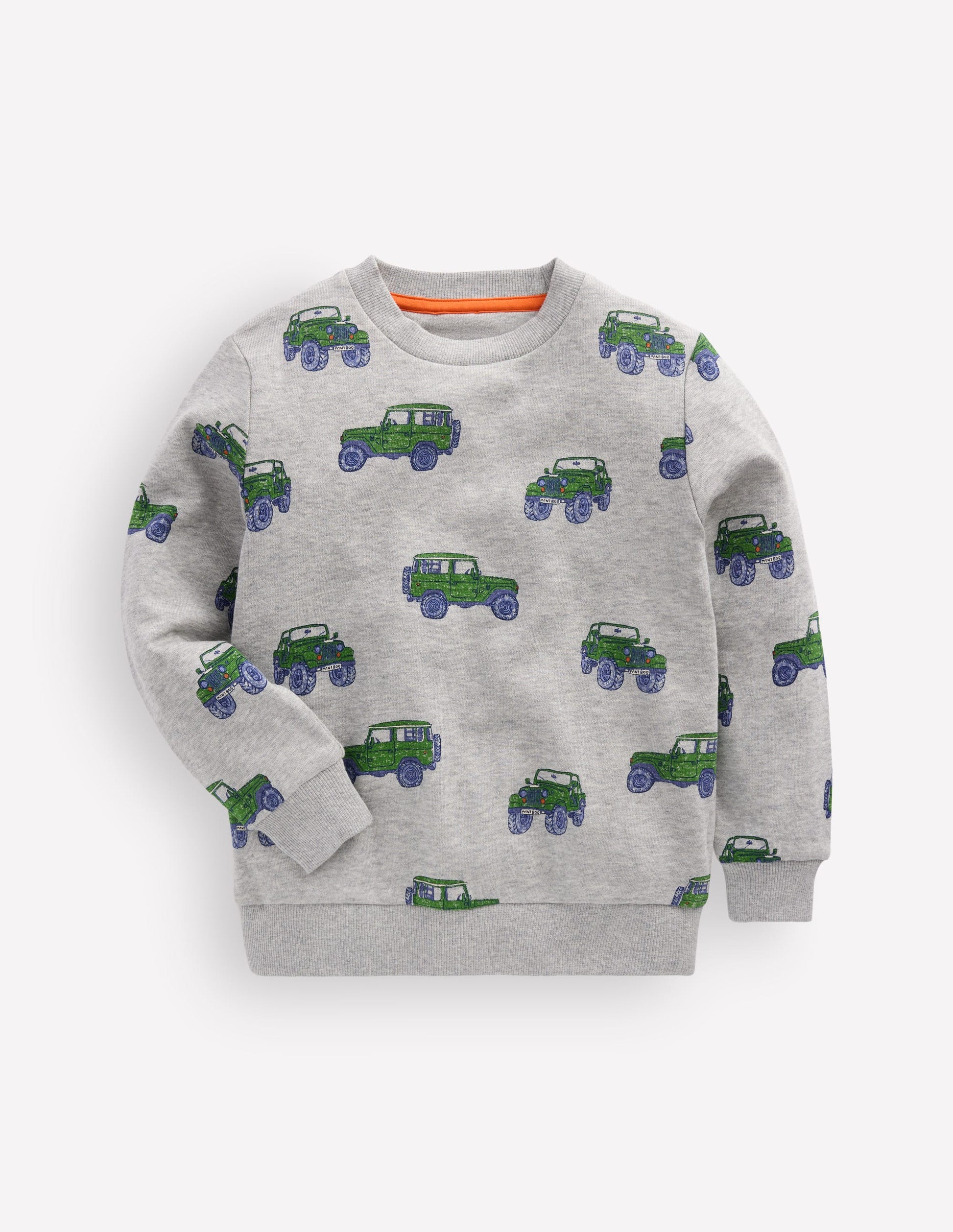 Bedrucktes Sweatshirt für den Alltag-Grau Meliert Jeep-1