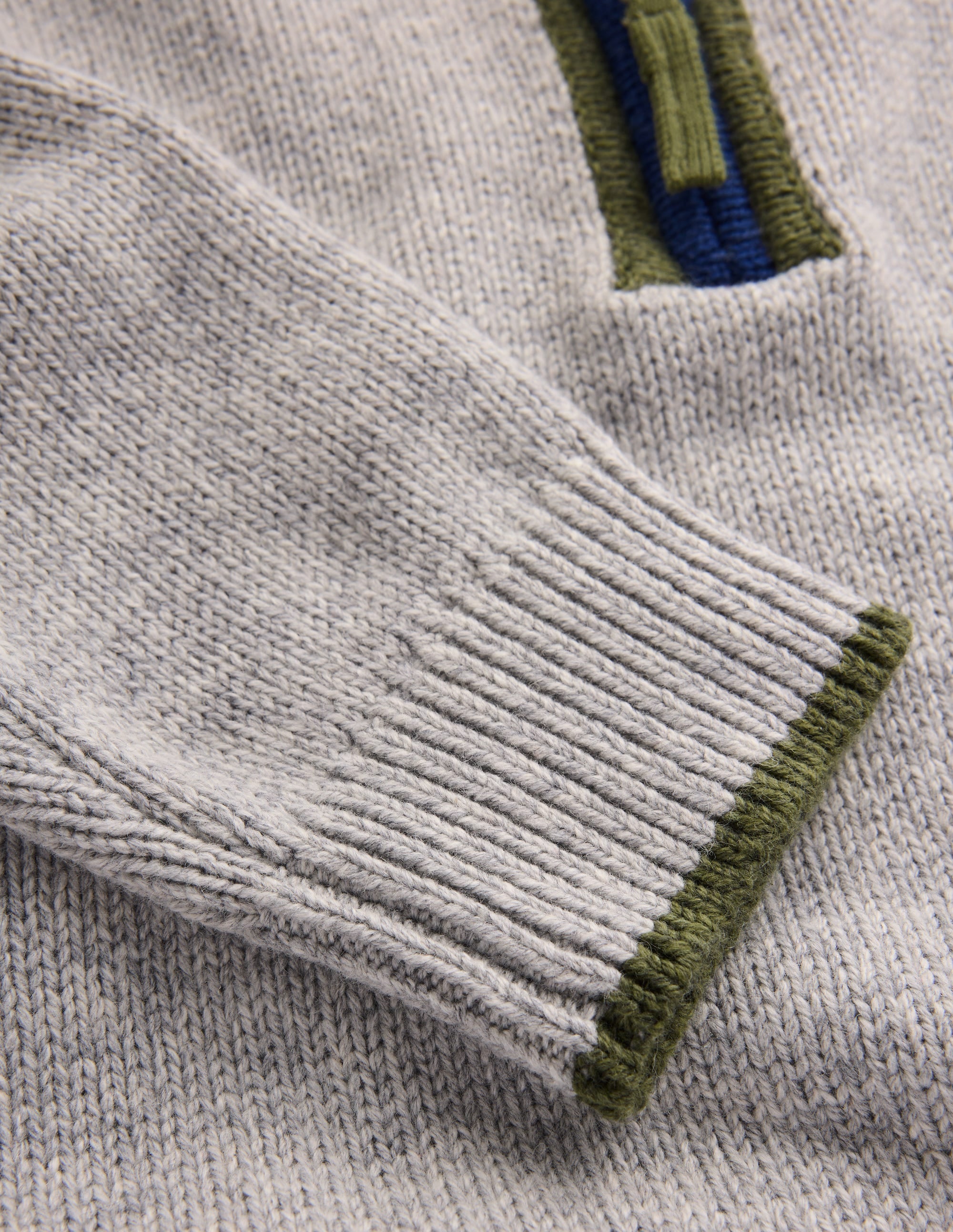 Klassischer Pullover mit halblangem Reißverschluss-Grau Meliert - Image 4