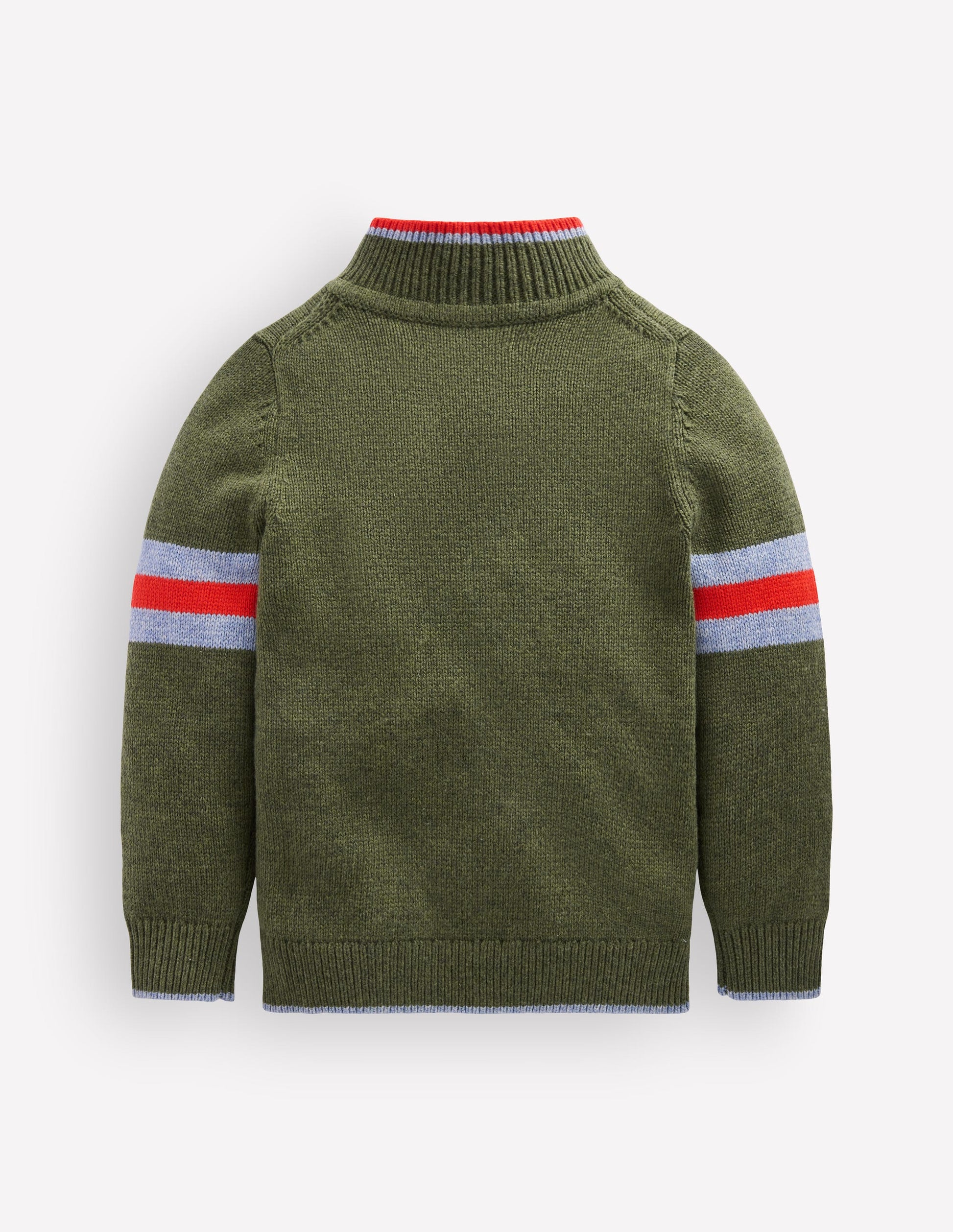 Klassischer Pullover mit halblangem Reißverschluss-Schnittlauch Meliert-4