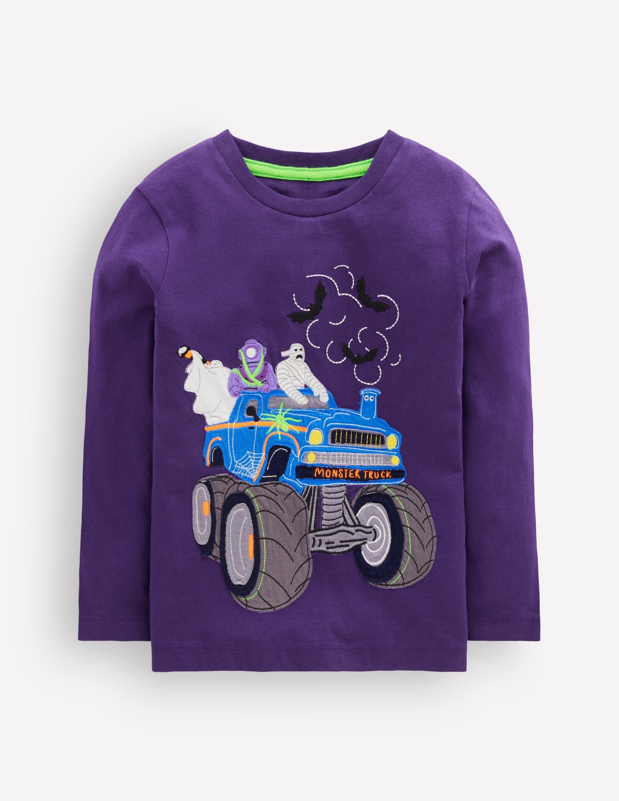 Langärmliges Oberteil mit Applikation-Halloween Monstertruck - Image 2