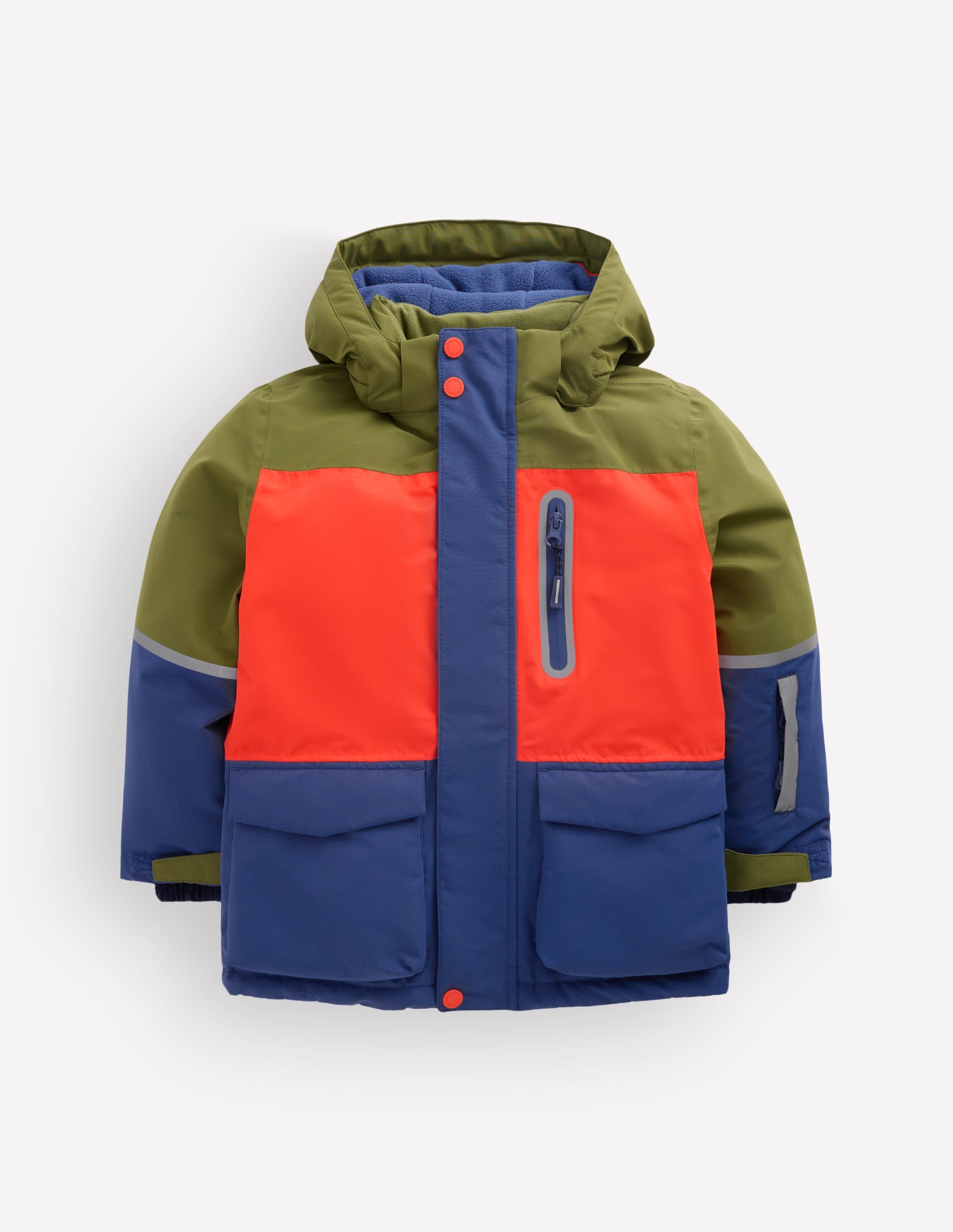 Wasserdichter Allwettermantel-Khaki Color Blocking - Image 5