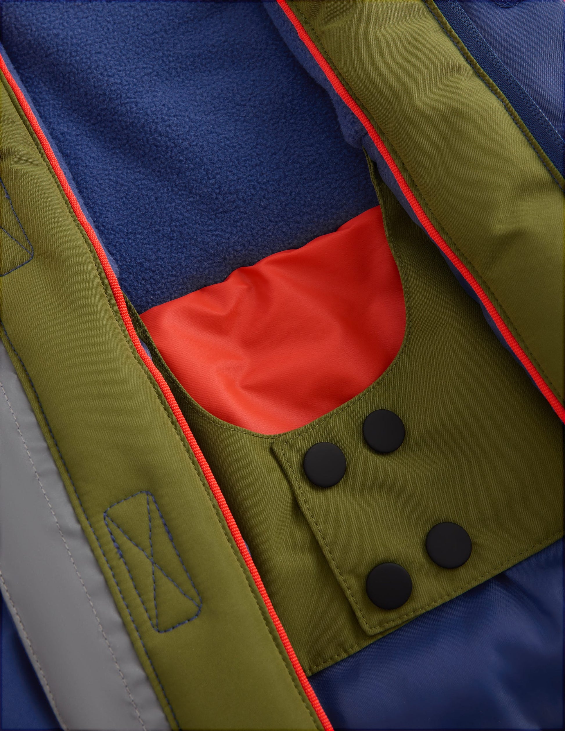 Wasserdichter Allwettermantel-Khaki Color Blocking-9