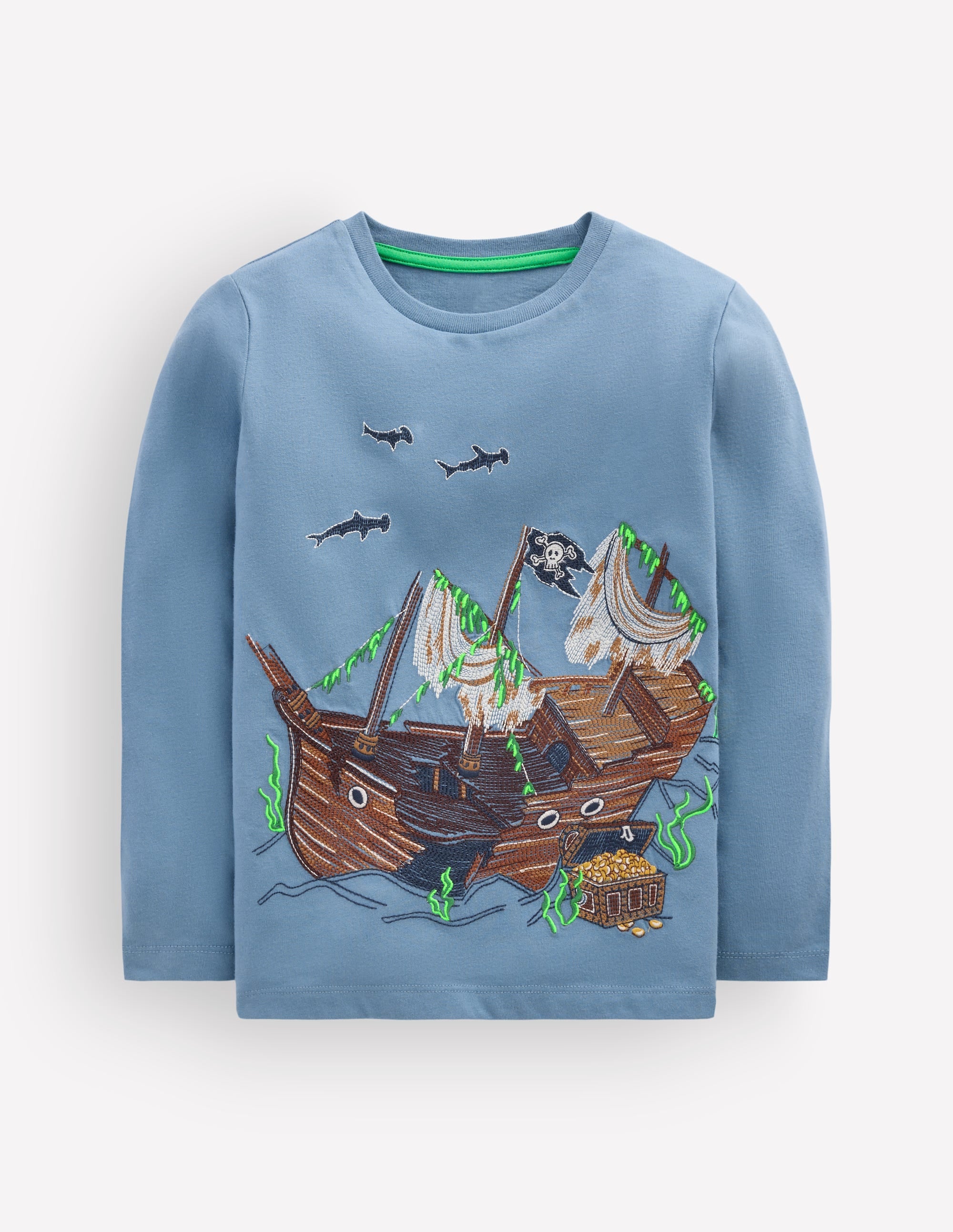 Im Dunkeln leuchtendes T-Shirt mit Superstitch-Blau Aura Schiffswrack - Image 2