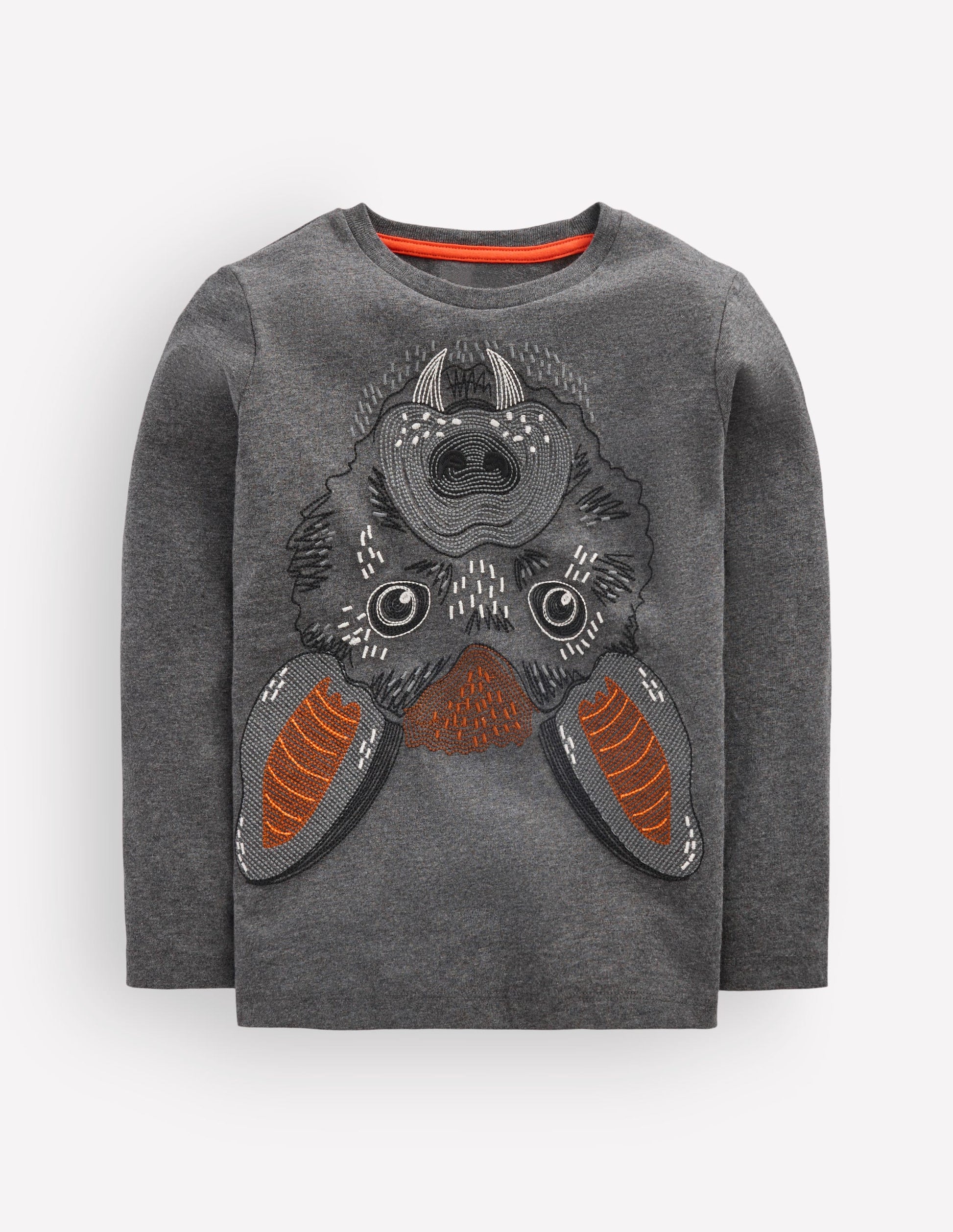 Im Dunkeln leuchtendes T-Shirt mit Superstitch-Schattengrau Fledermaus-2