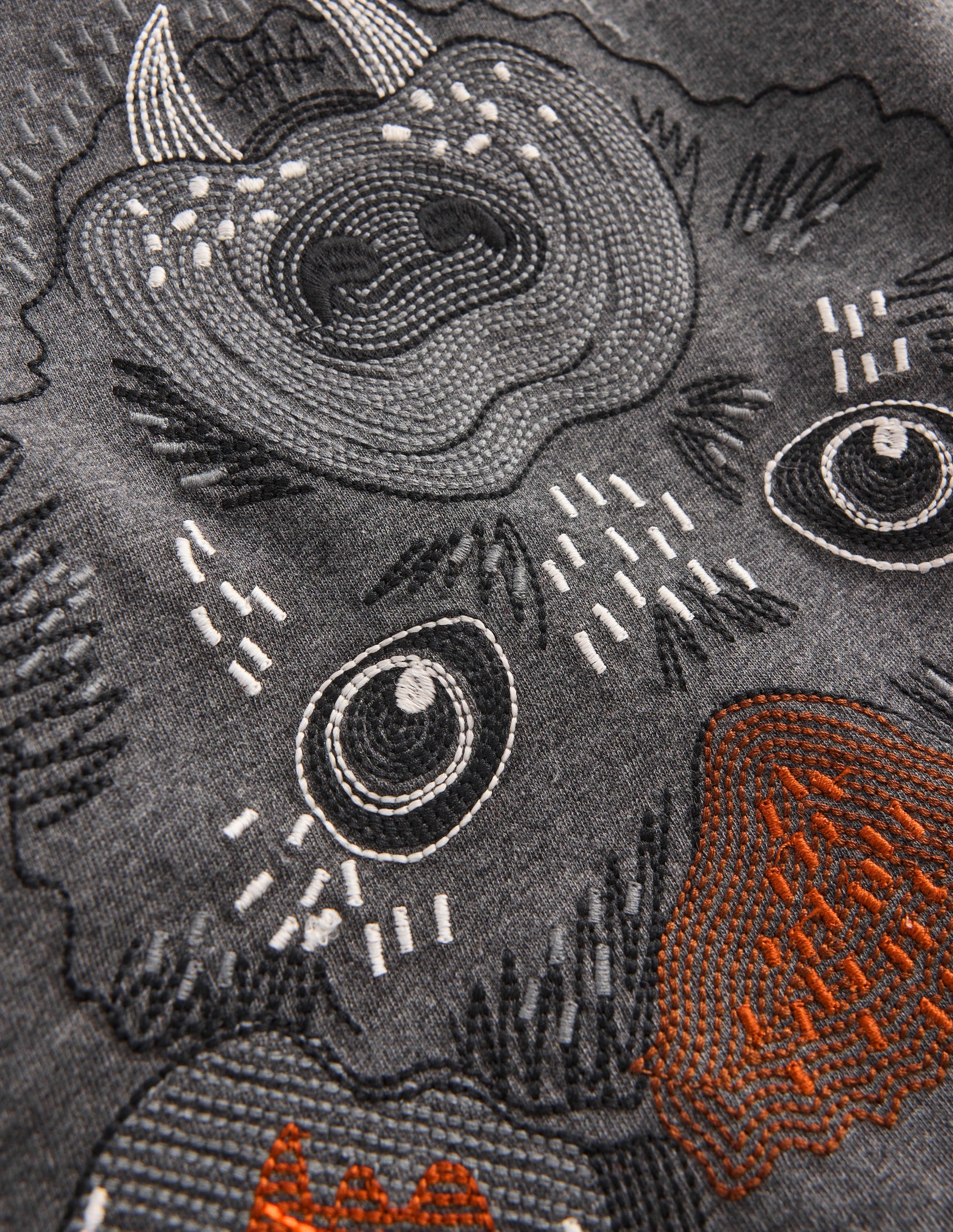 Im Dunkeln leuchtendes T-Shirt mit Superstitch-Schattengrau Fledermaus-4