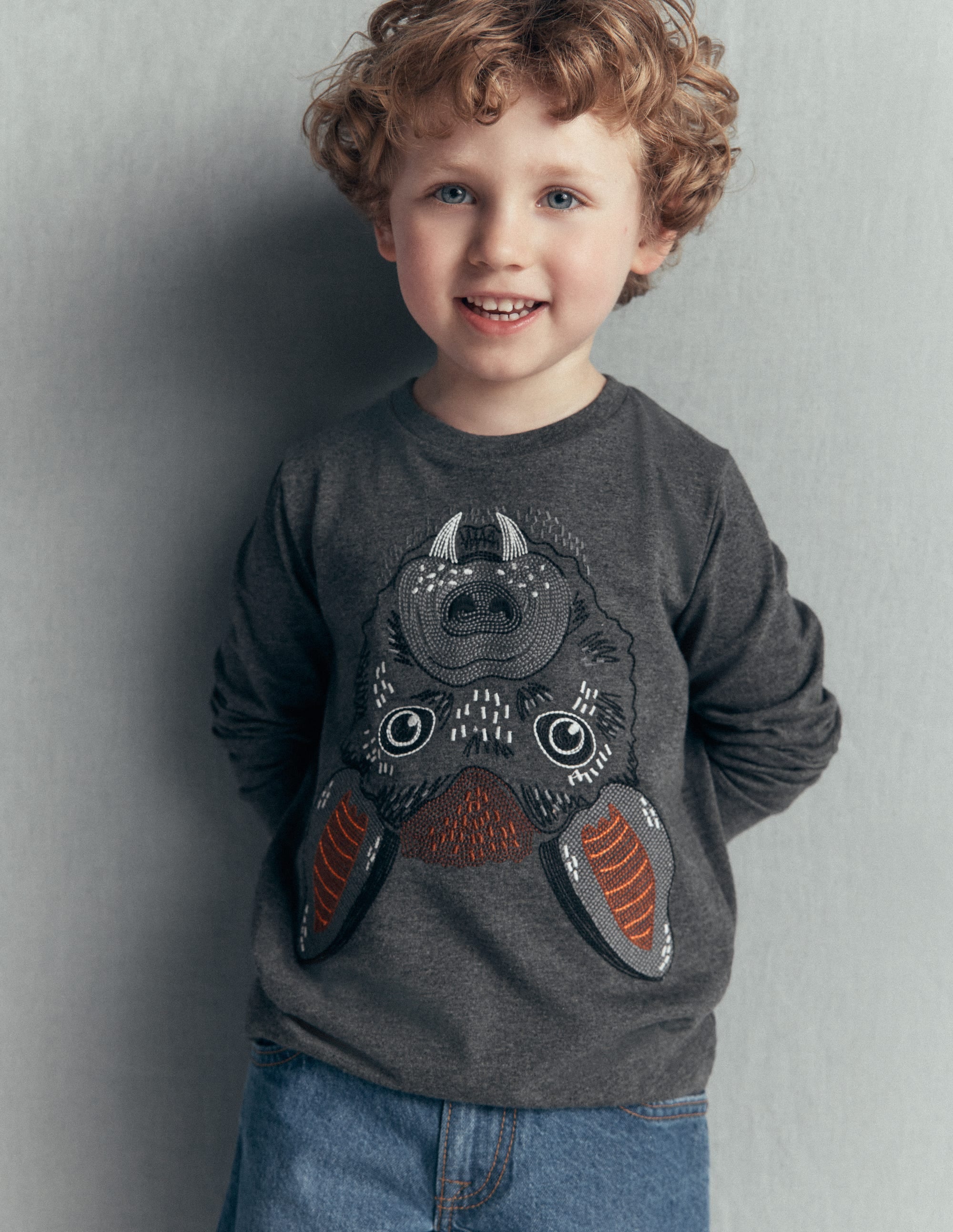 Im Dunkeln leuchtendes T-Shirt mit Superstitch-Schattengrau Fledermaus - Image 1