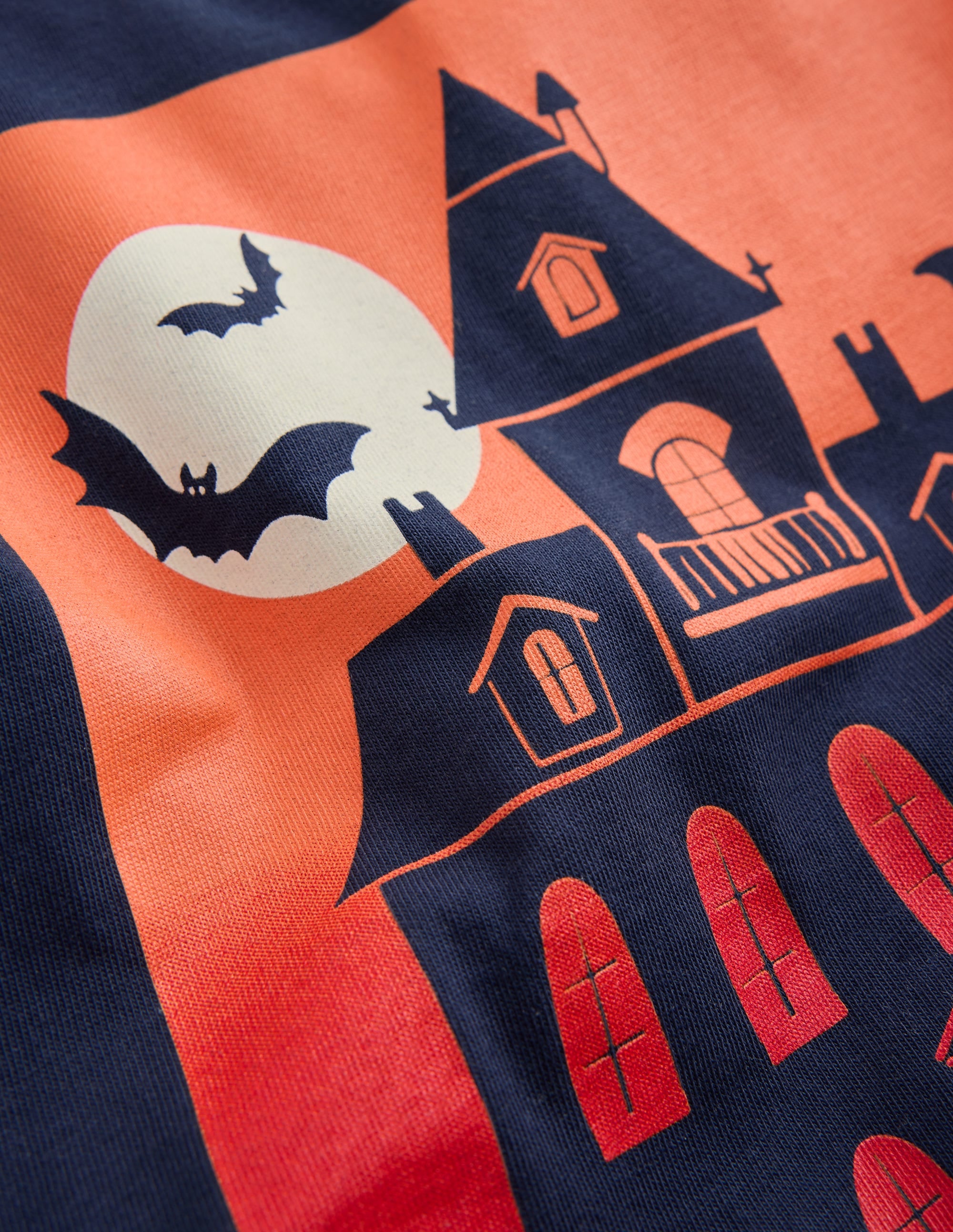 Long Sleeve Glow T-shirt-French Navy, Halloween Castle - Image 5
