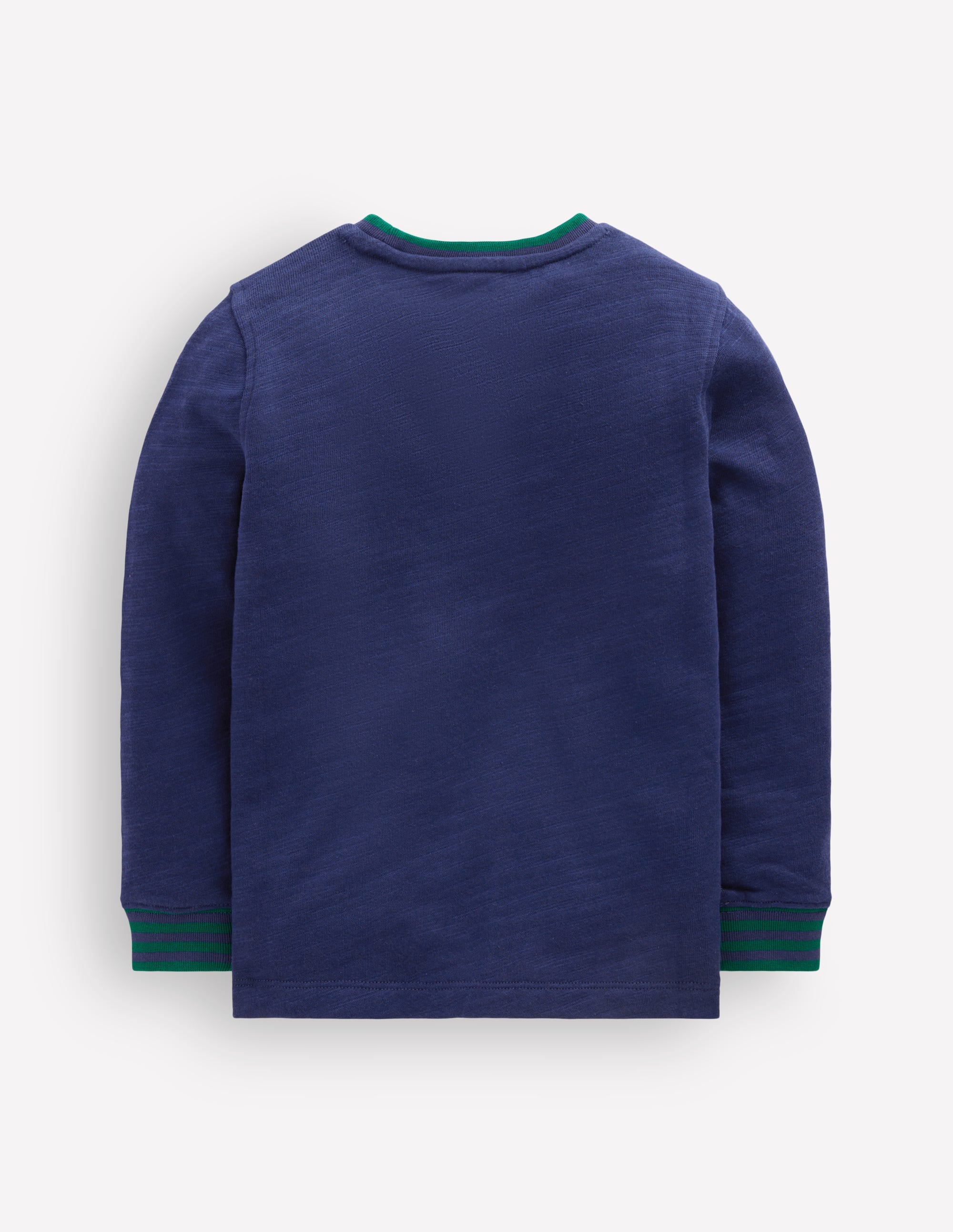 Kuscheliges, mittelschweres Langarmshirt-Schuluniform-Marineblau /Juwelengrün - Image 2