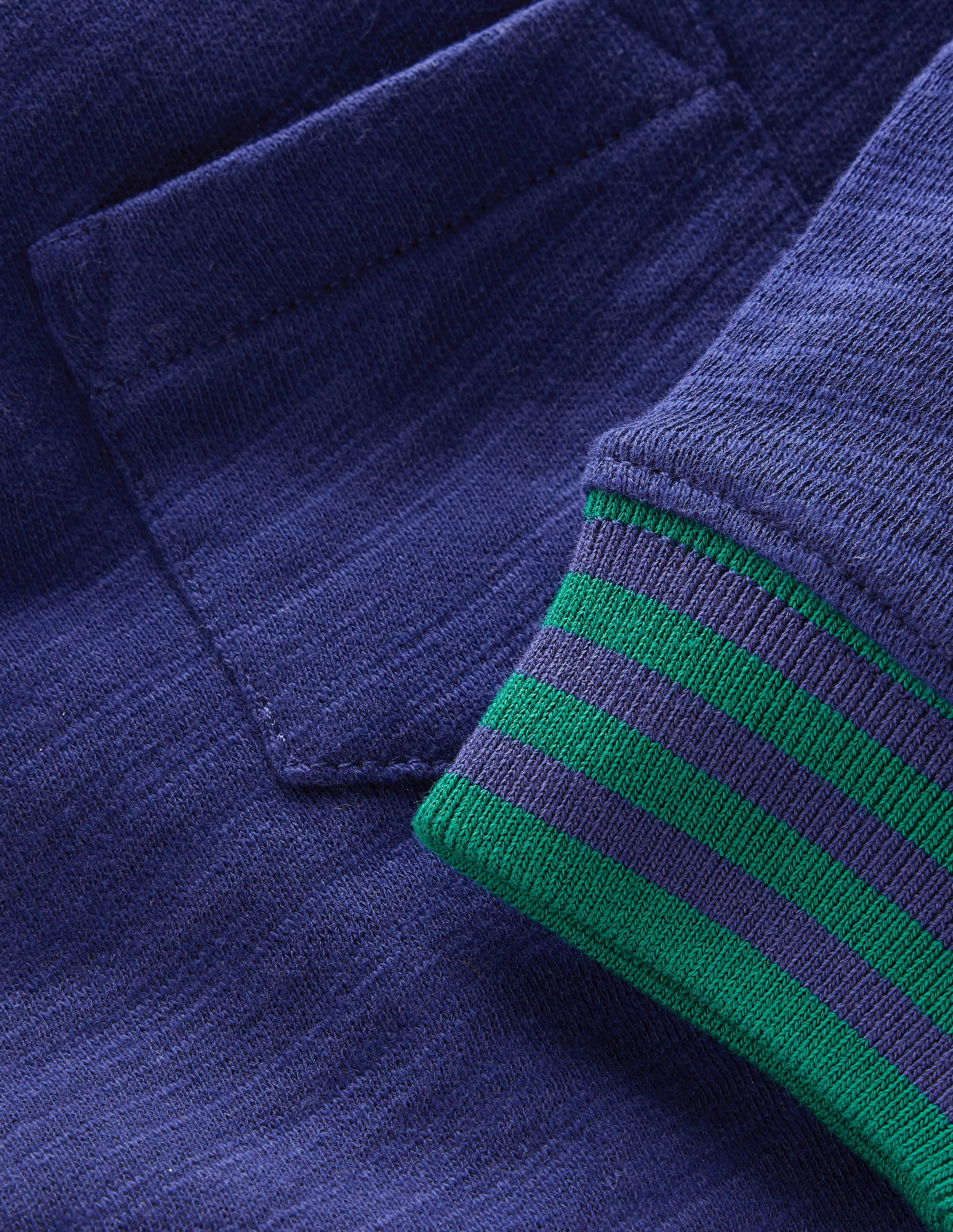 Kuscheliges, mittelschweres Langarmshirt-Schuluniform-Marineblau /Juwelengrün - Image 3