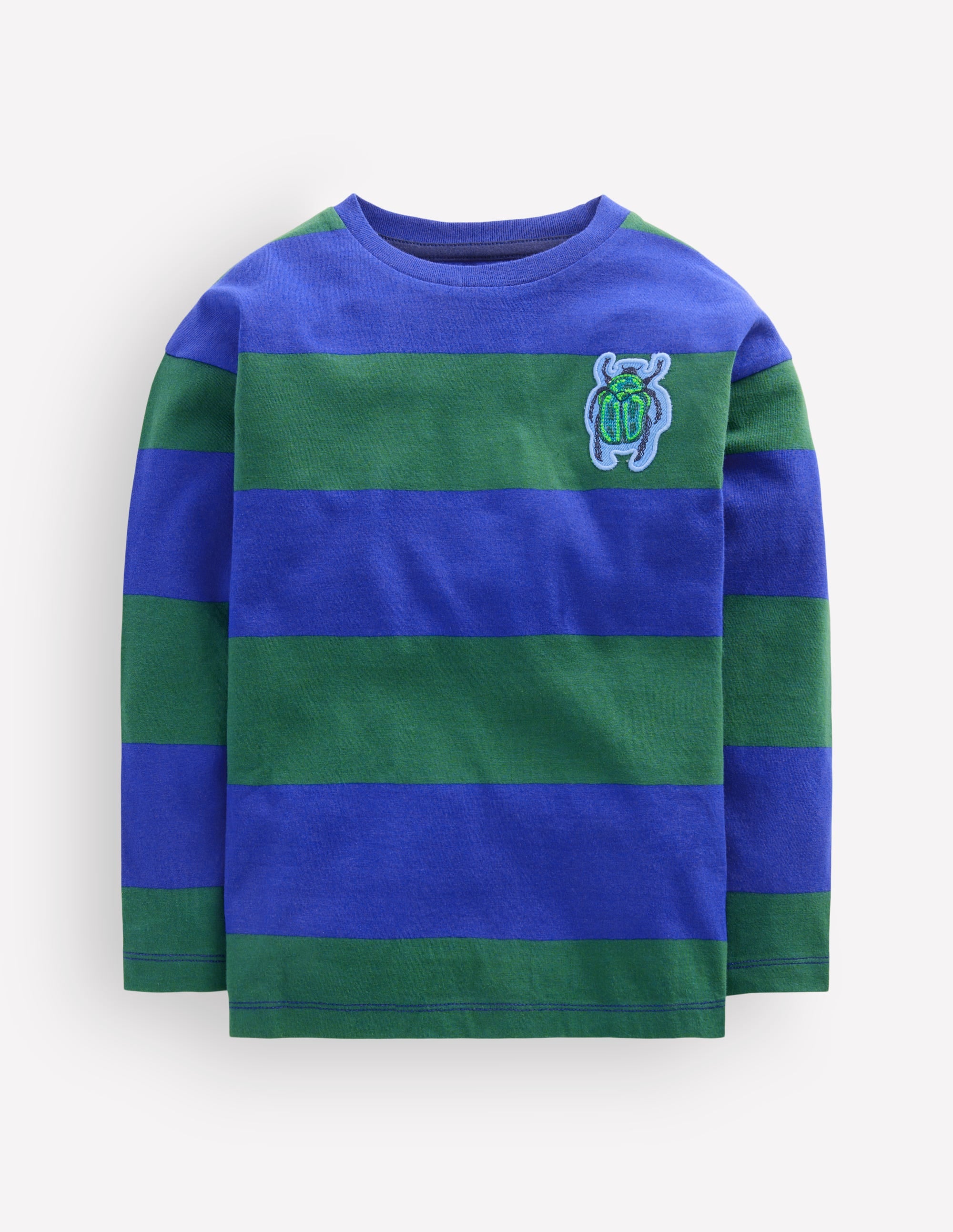 Langarmshirt mit Aufnäher-Blau Streifen - Image 2
