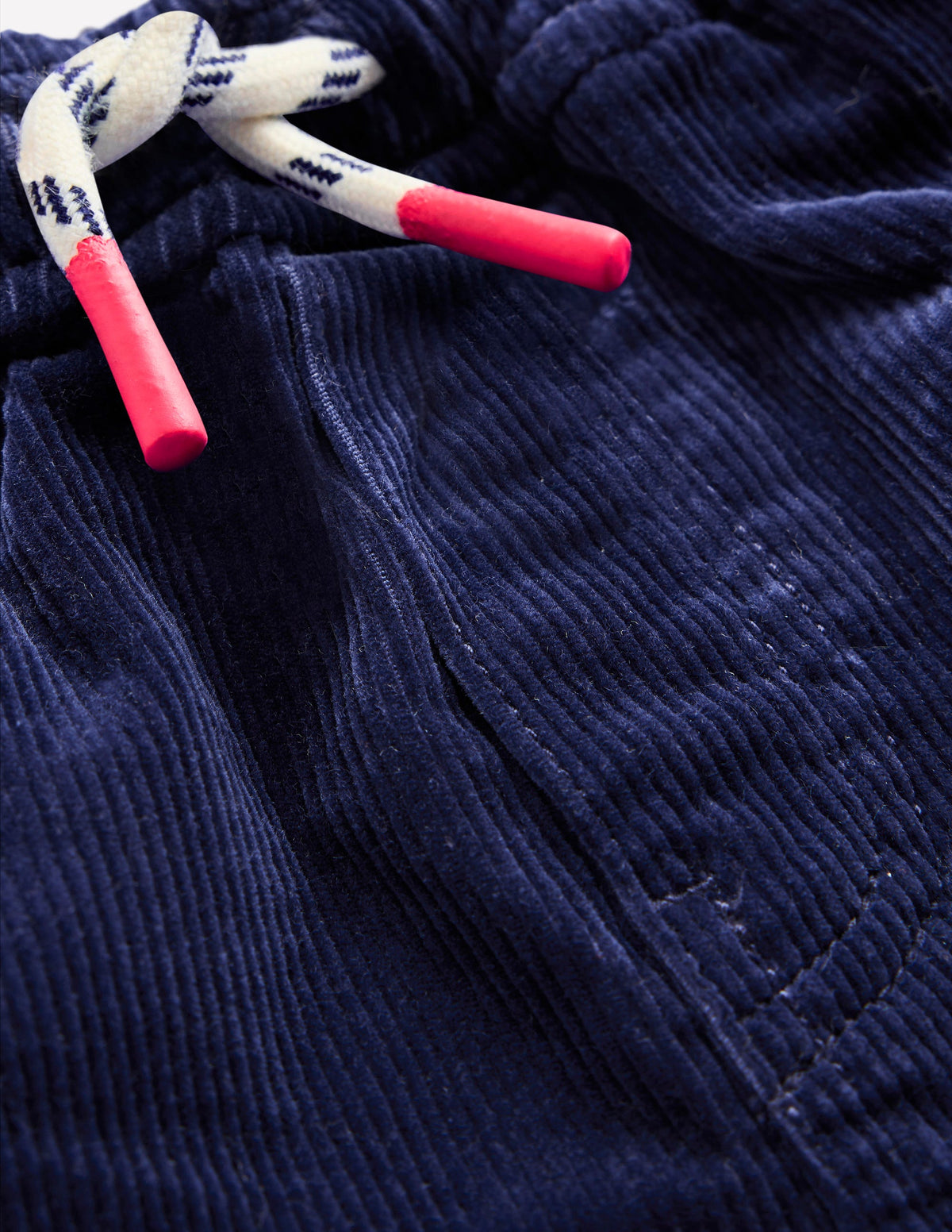 Schmal geschnittene Hose zum Hineinschlüpfen-Schuluniform-Marineblau Cord-3