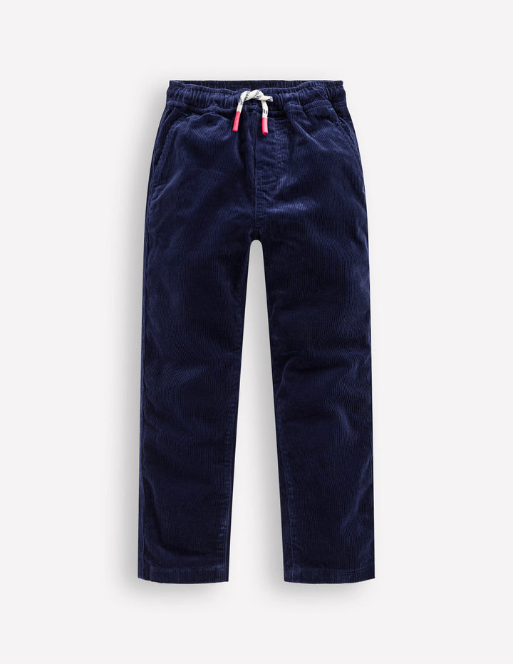 Schmal geschnittene Hose zum Hineinschlüpfen-Schuluniform-Marineblau Cord