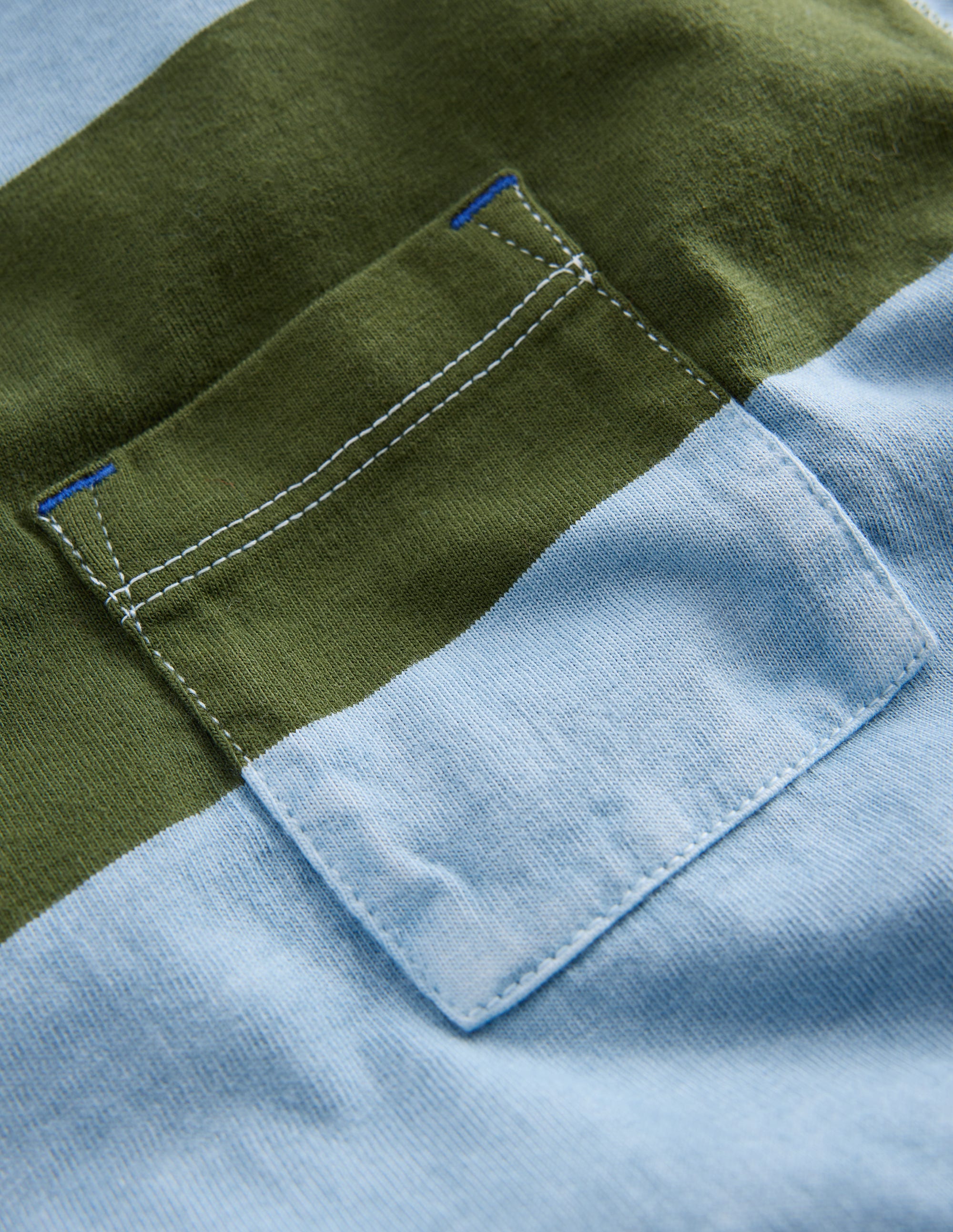 Garment Dye Relaxed T-shirt-French Blue / Brunswick Green - Image 3