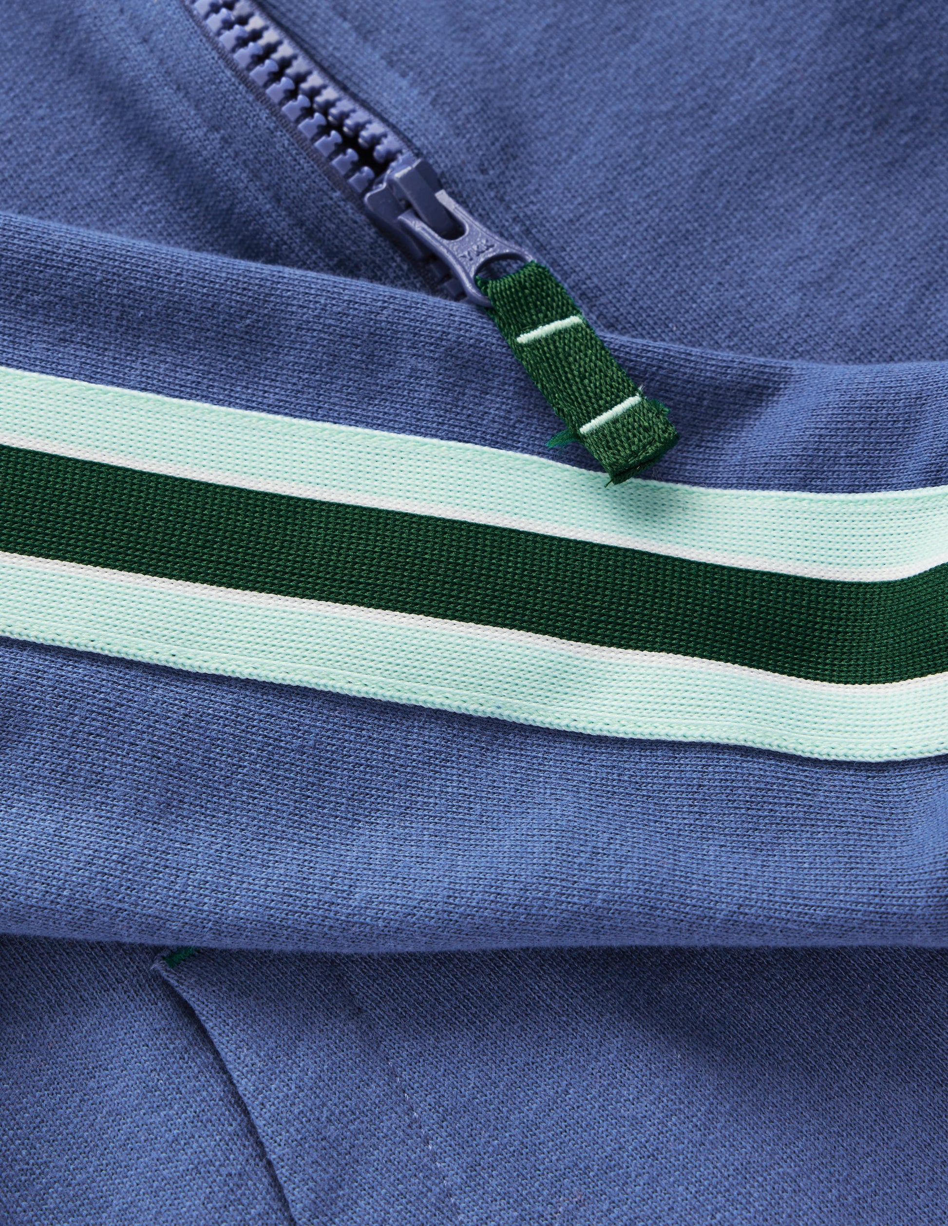 Raglan Zip-through Hoodie-Denim Blue-3