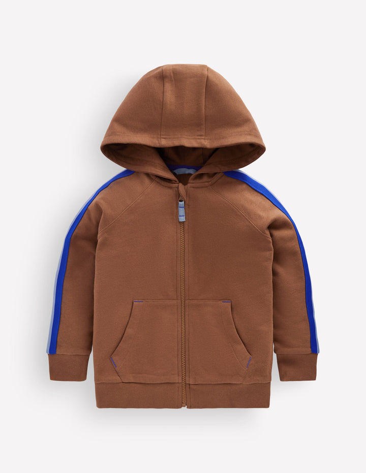 Kapuzenjacke mit Streifendetail-Braun