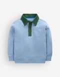 Sweatshirt mit elegantem Kragen-Französisches Blau