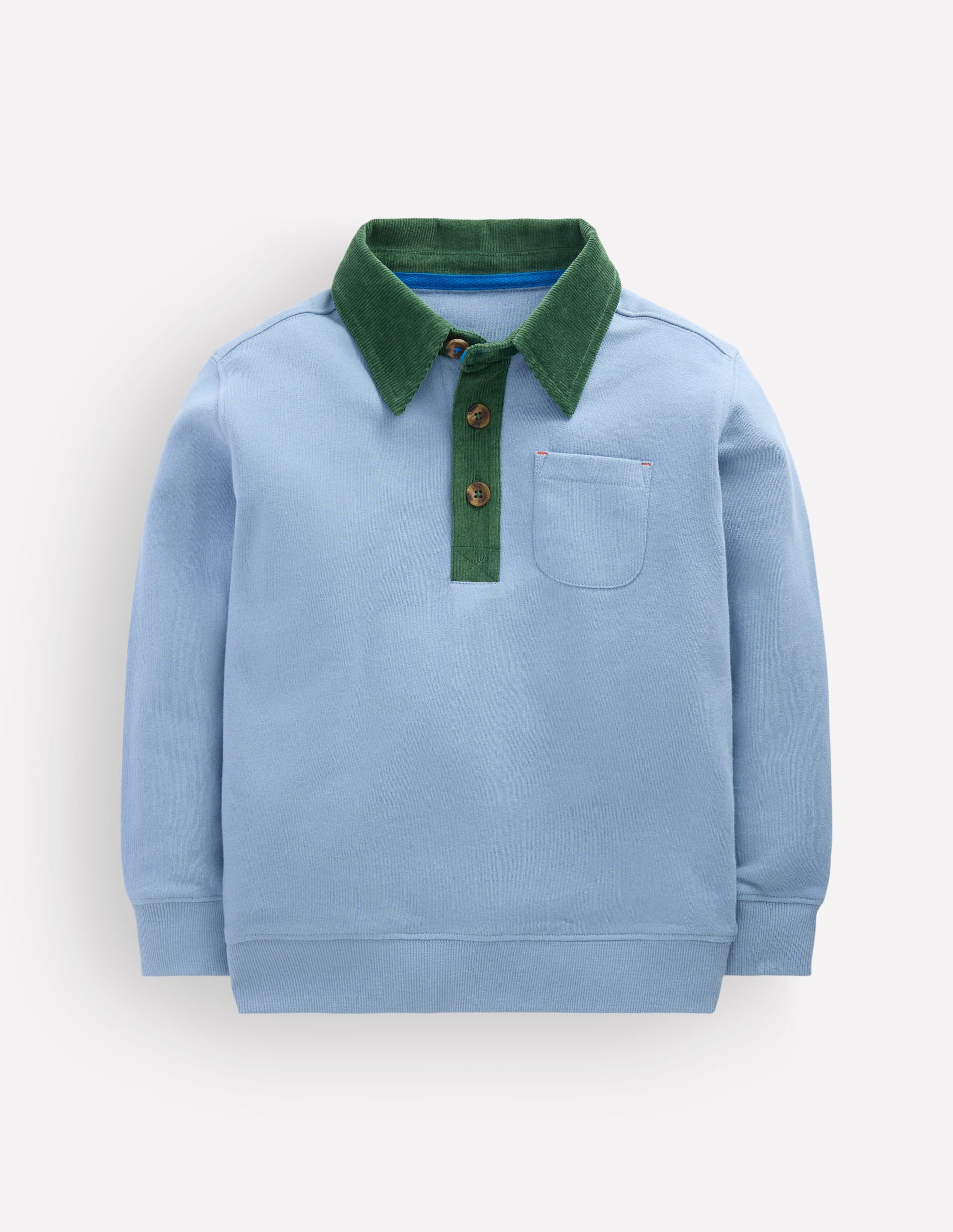 Sweatshirt mit elegantem Kragen-Französisches Blau-1