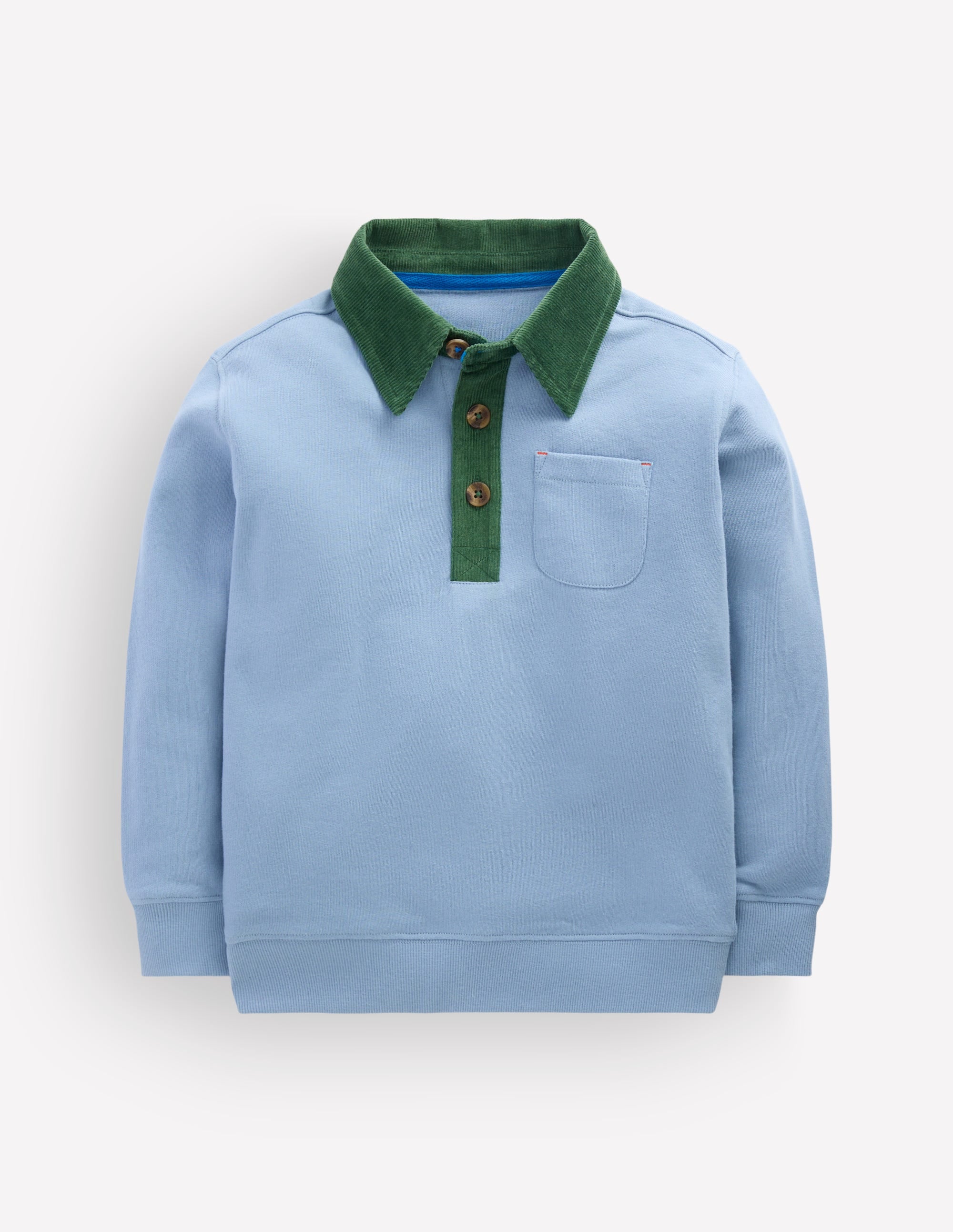 Sweatshirt mit elegantem Kragen-Französisches Blau - Image 1