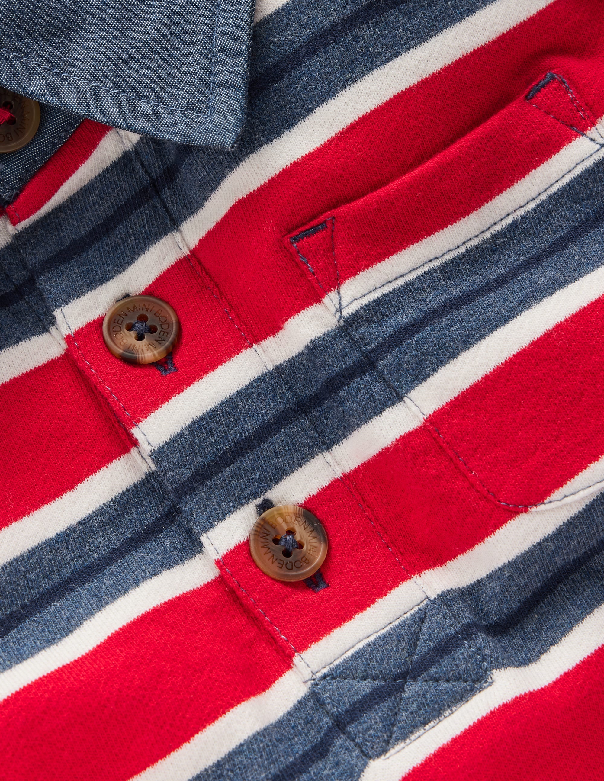 Smart Collared Sweatshirt-Blood Orange / Navy Marl - Image 4