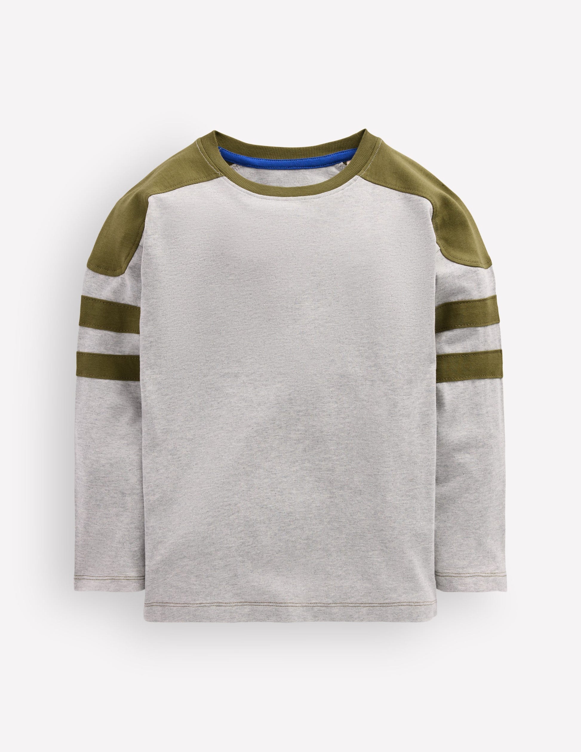 T-Shirt in Blockfarben-Grau Meliert-1
