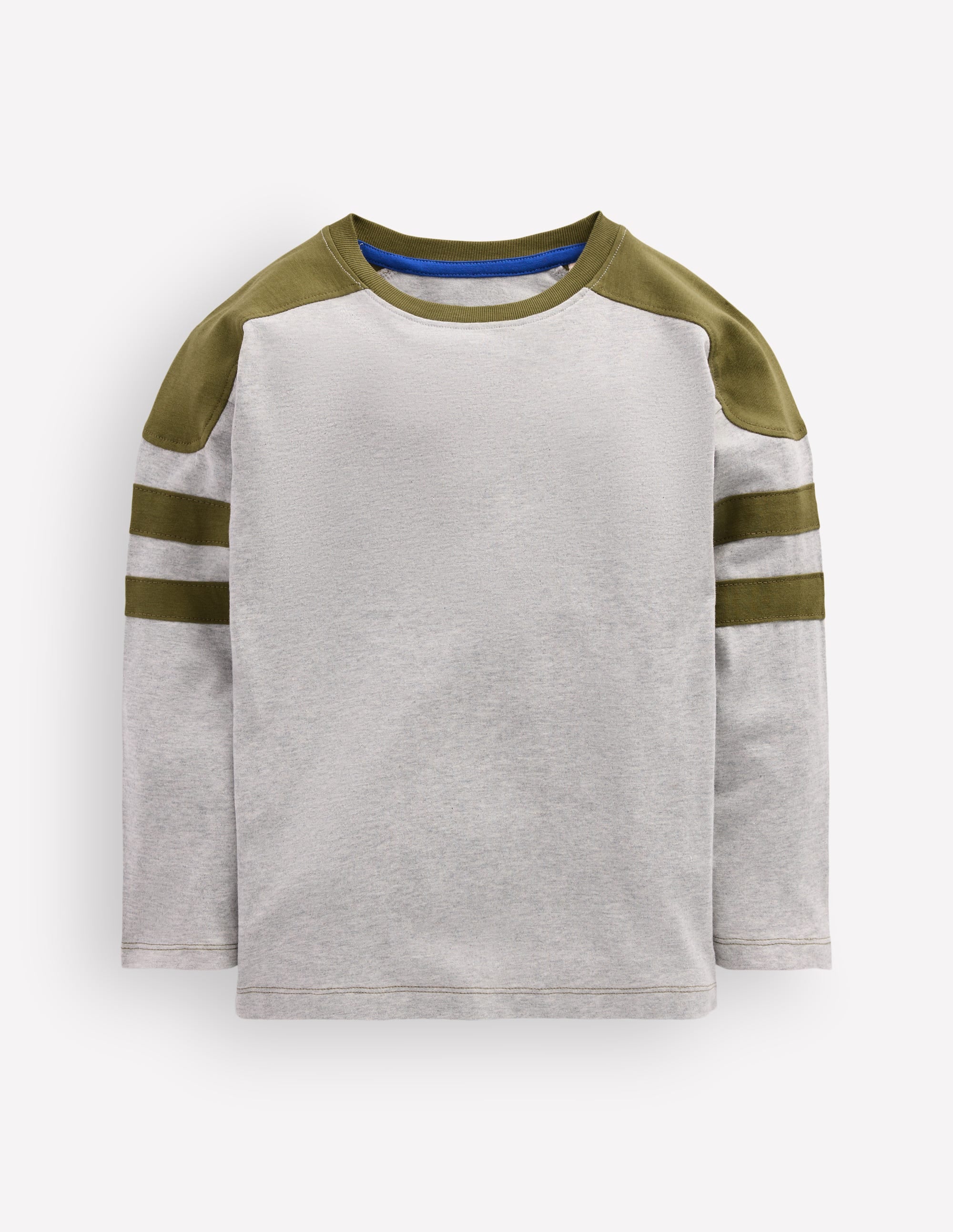 T-Shirt in Blockfarben-Grau Meliert - Image 1